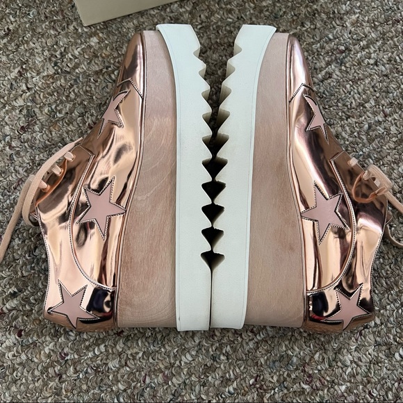Stella McCartney Metallic Elyse Stars Derbys (Pink Rose Gold) - Picture 10 of 12